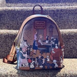 **BRAND NEW NEVER USED*Loungefly Disney Parks 101 Dalmatians Brown Mini Backpack